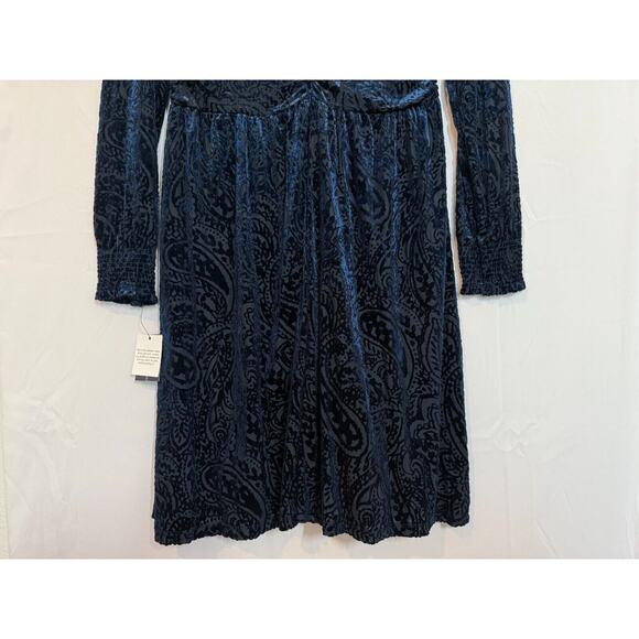 NEW Tommy Hilfiger Velvet Burnout Dress Womens Size 10 Paisley Black Whimsigoth - Picture 8 of 15
